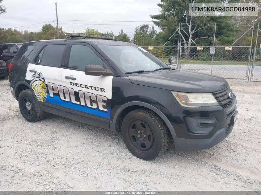 FORD POLICE 2016, VIN 1FM5K8AR4GGD04988