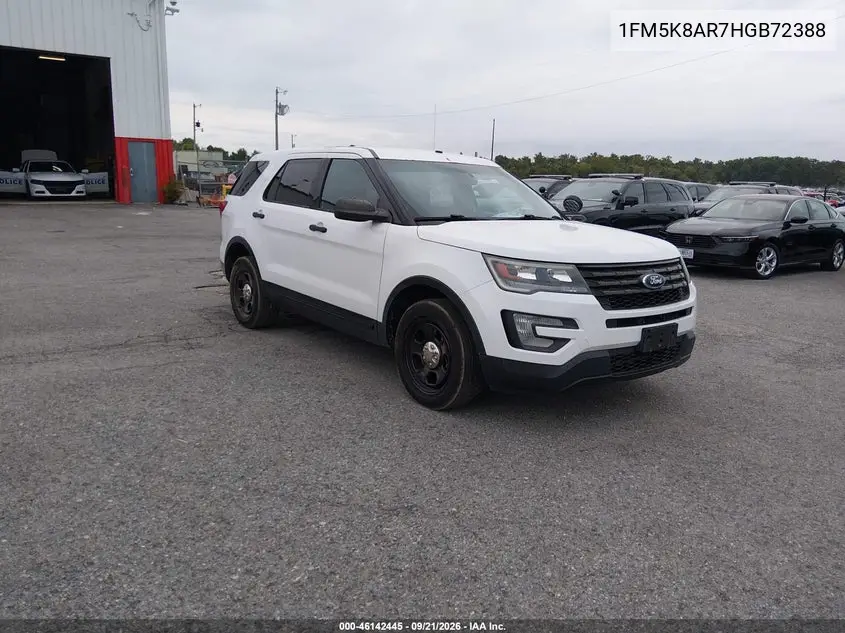 FORD POLICE 2017, VIN 1FM5K8AR7HGB72388