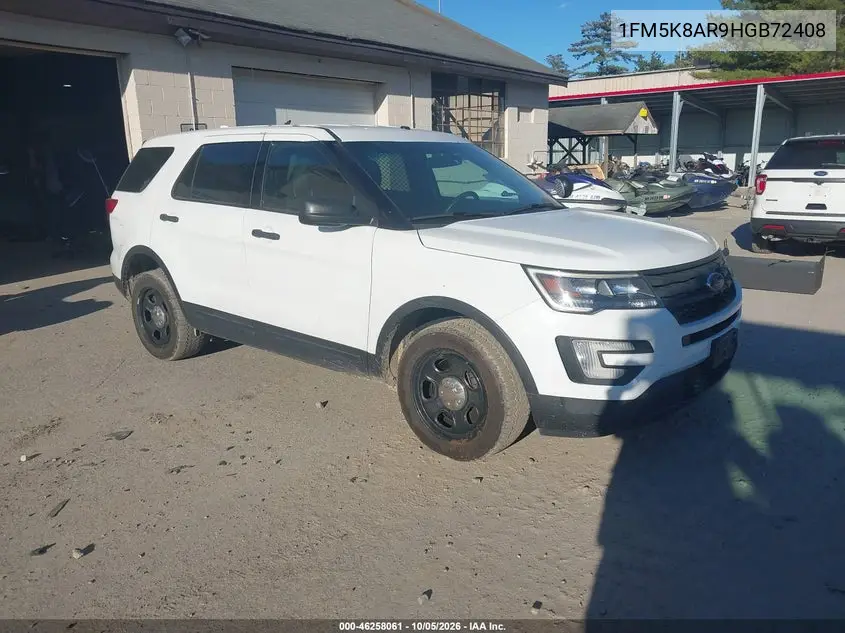 FORD POLICE 2017, VIN 1FM5K8AR9HGB72408