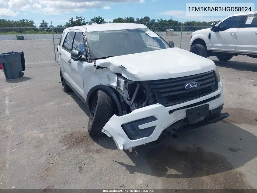 FORD POLICE 2017, VIN 1FM5K8AR3HGD58624