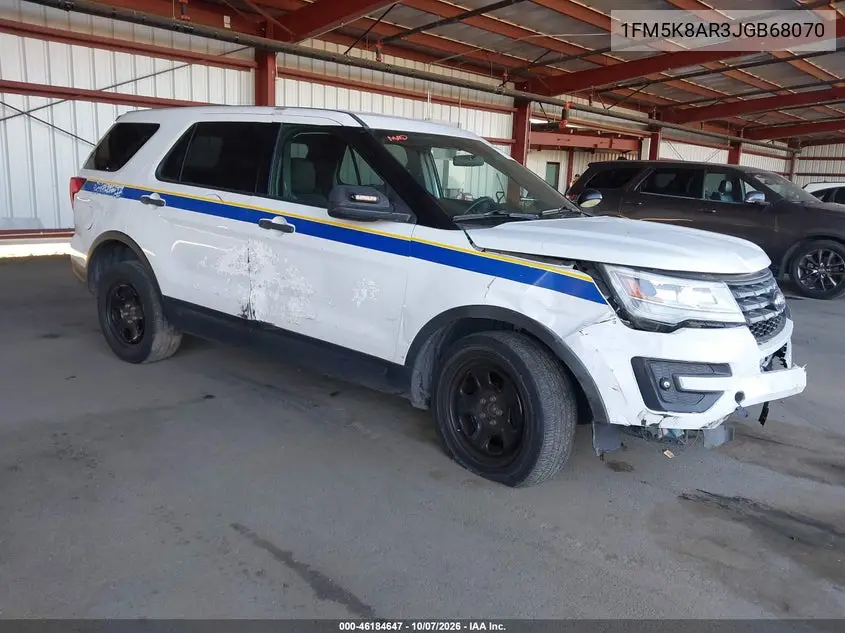 FORD POLICE 2018, VIN 1FM5K8AR3JGB68070