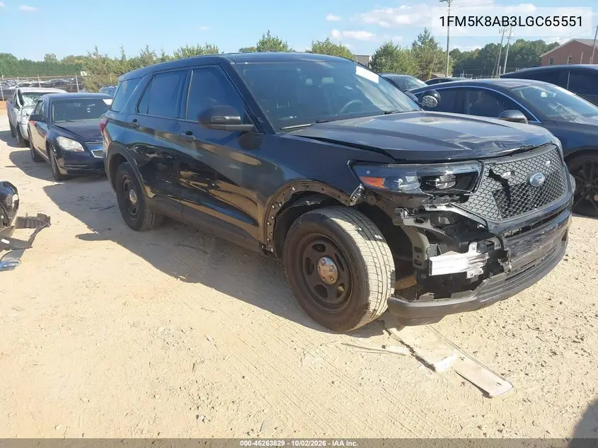 FORD POLICE 2020, VIN 1FM5K8AB3LGC65551