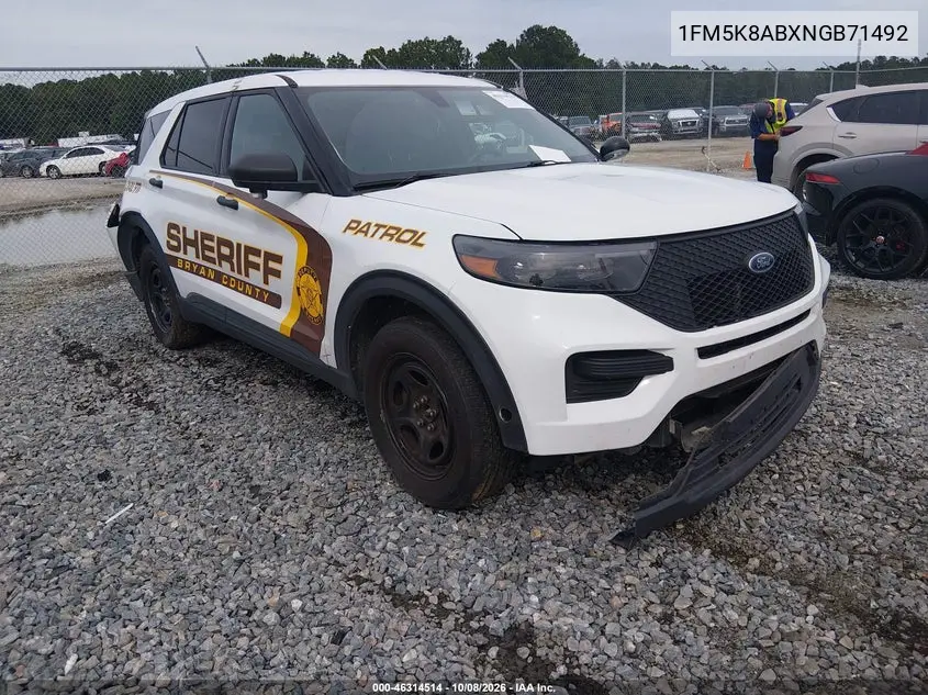 FORD POLICE 2022, VIN 1FM5K8ABXNGB71492