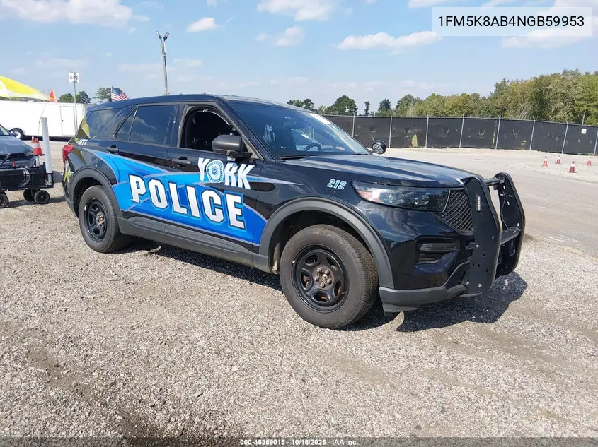 FORD POLICE 2022, VIN 1FM5K8AB4NGB59953