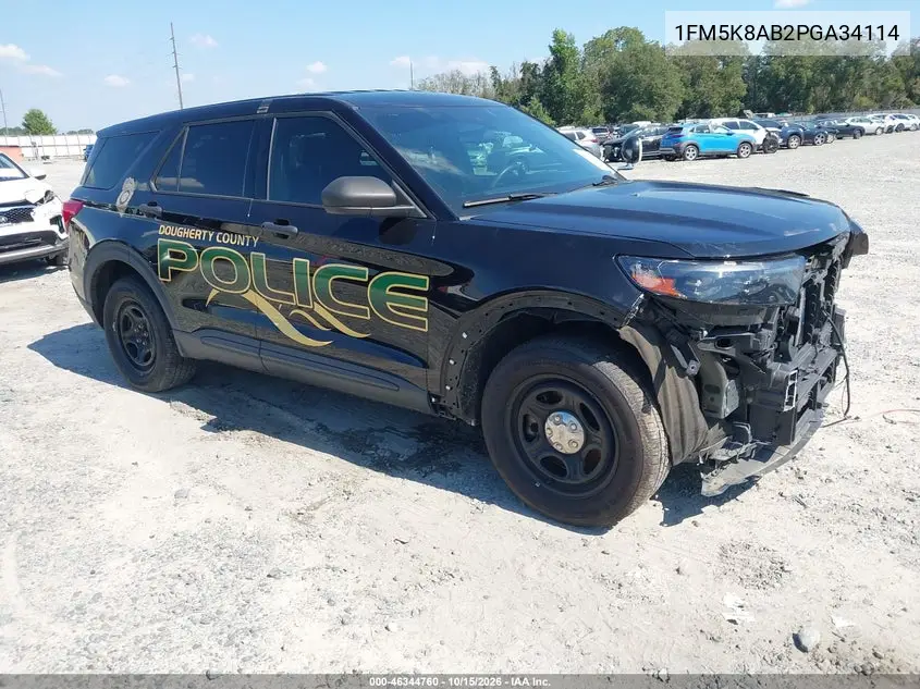 FORD POLICE 2023, VIN 1FM5K8AB2PGA34114