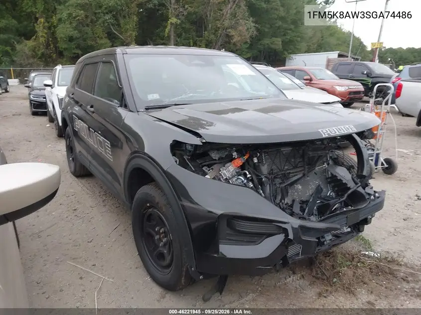 FORD POLICE 2025, VIN 1FM5K8AW3SGA74486