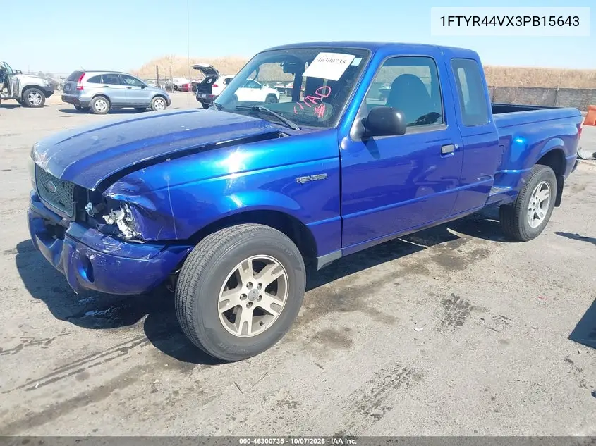 2003 FORD RANGER VIN 1FTYR44VX3PB15643 — фото 2