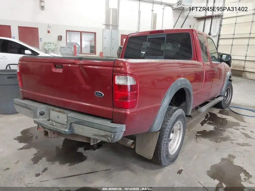 2005 FORD RANGER VIN 1FTZR45E95PA31402 — фото 4