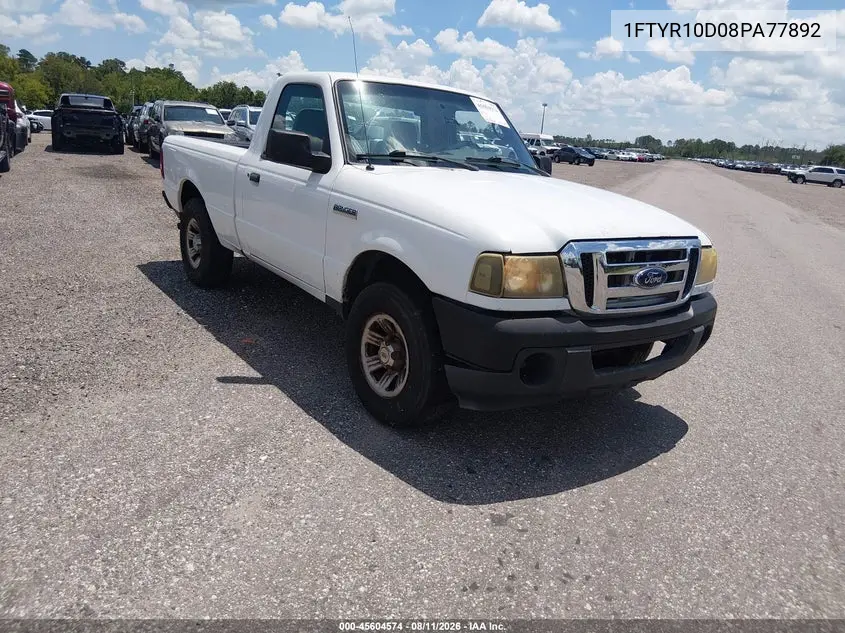 FORD RANGER 2008, VIN 1FTYR10D08PA77892