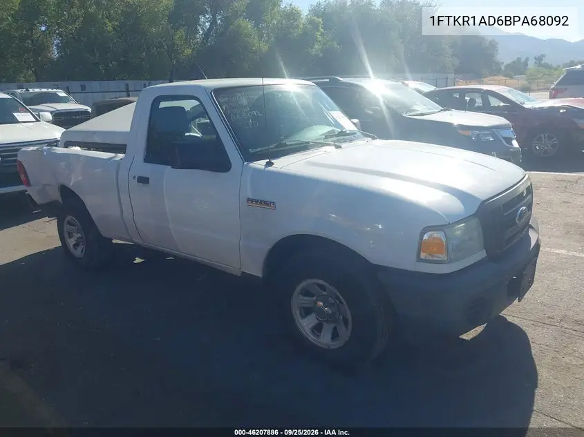 FORD RANGER 2011, VIN 1FTKR1AD6BPA68092