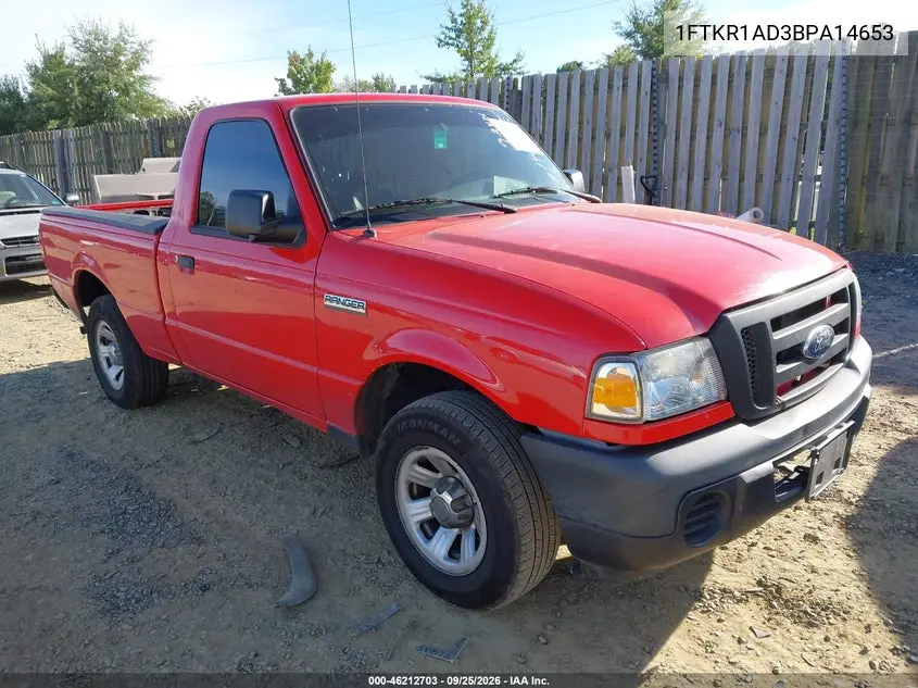 FORD RANGER 2011, VIN 1FTKR1AD3BPA14653