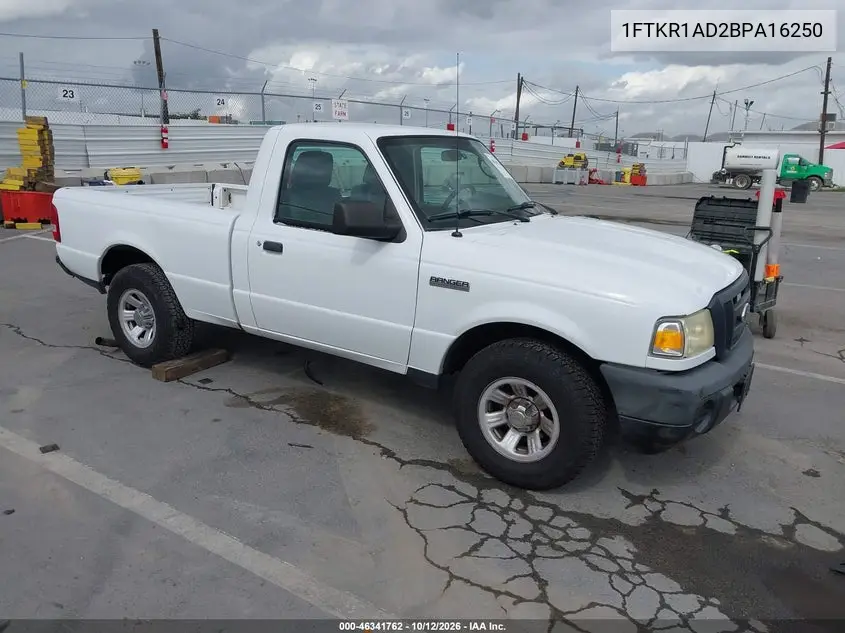 FORD RANGER 2011, VIN 1FTKR1AD2BPA16250