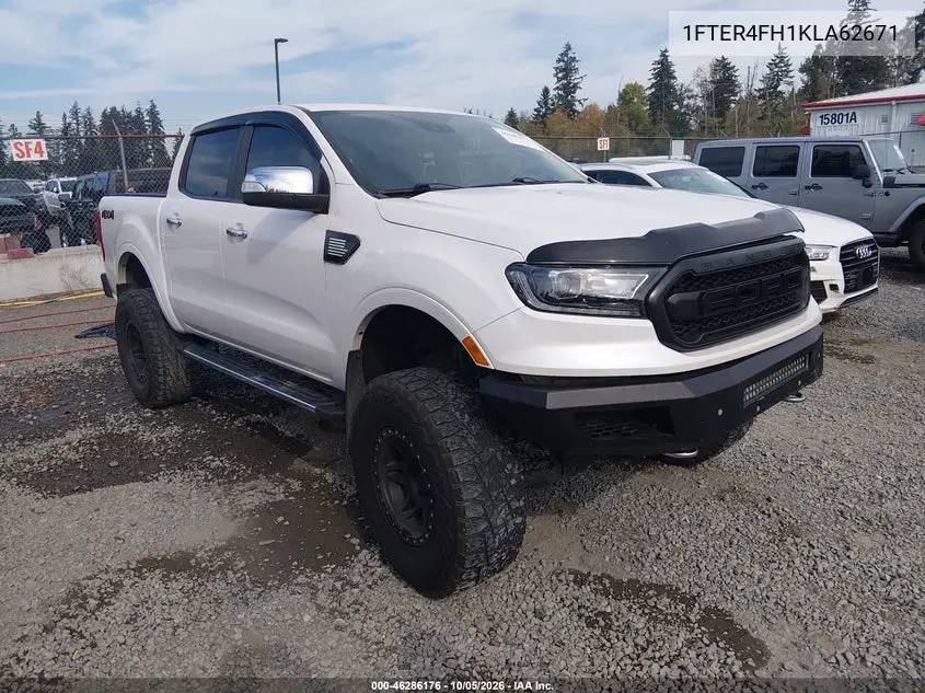 FORD RANGER 2019, VIN 1FTER4FH1KLA62671