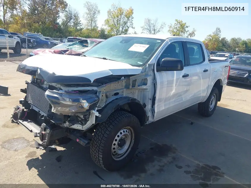2021 FORD RANGER VIN 1FTER4FH8MLD60914 — фото 2