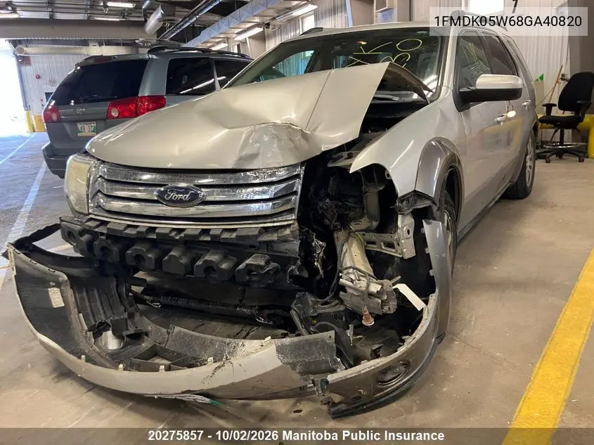 2008 FORD TAURUS X VIN 1FMDK05W68GA40820 — фото 2