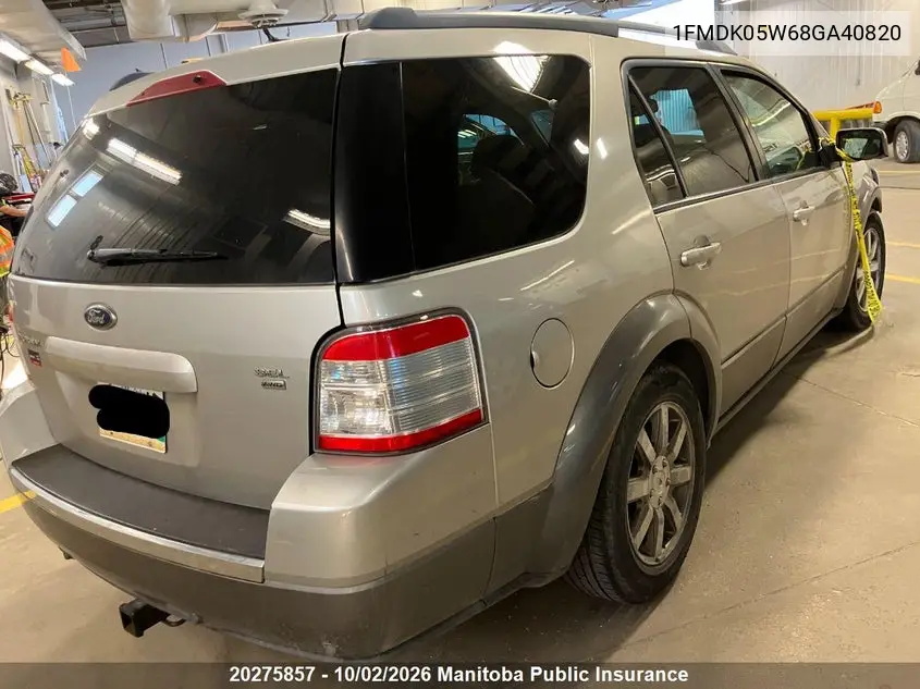 2008 FORD TAURUS X VIN 1FMDK05W68GA40820 — фото 3