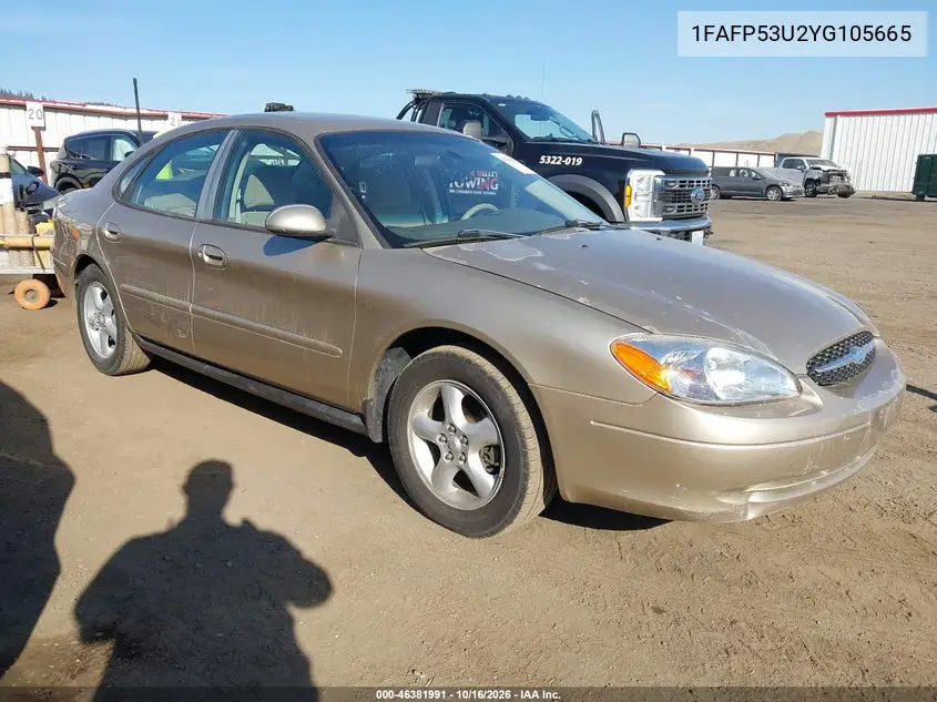 FORD TAURUS 2000, VIN 1FAFP53U2YG105665
