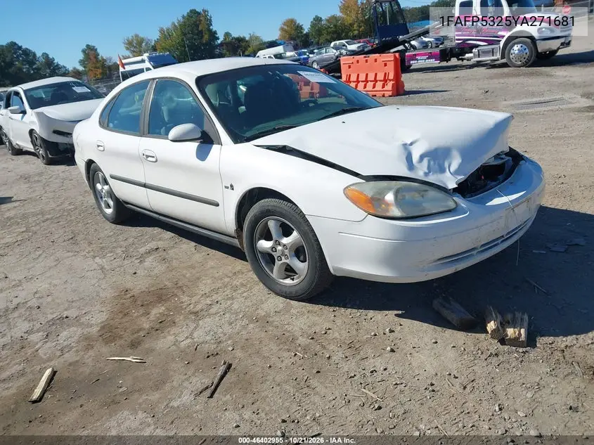 FORD TAURUS 2000, VIN 1FAFP5325YA271681