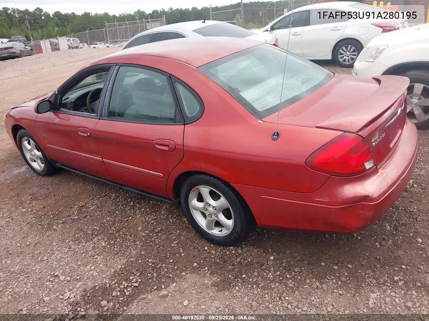 2001 FORD TAURUS VIN 1FAFP53U91A280195 — фото 3