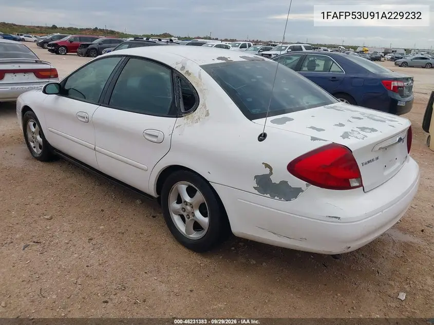 2001 FORD TAURUS VIN 1FAFP53U91A229232 — фото 3