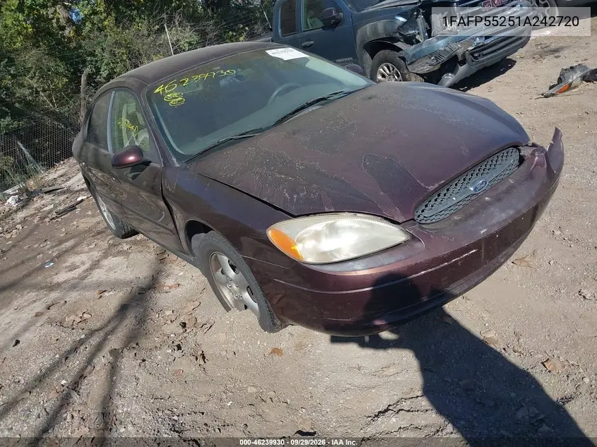 FORD TAURUS 2001, VIN 1FAFP55251A242720