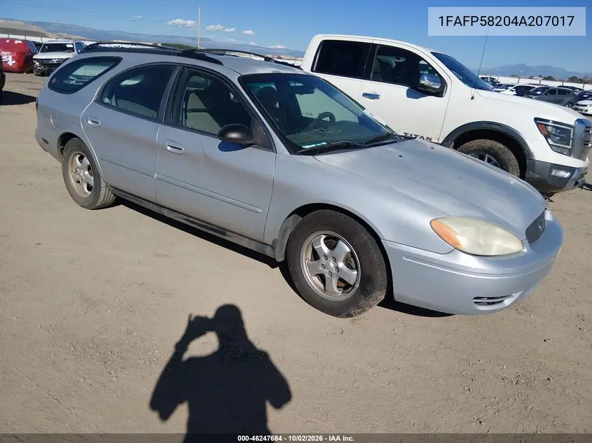 FORD TAURUS 2004, VIN 1FAFP58204A207017