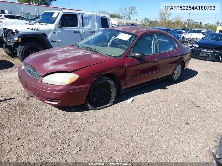 2004 FORD TAURUS VIN 1FAFP52254A180793 — фото 2