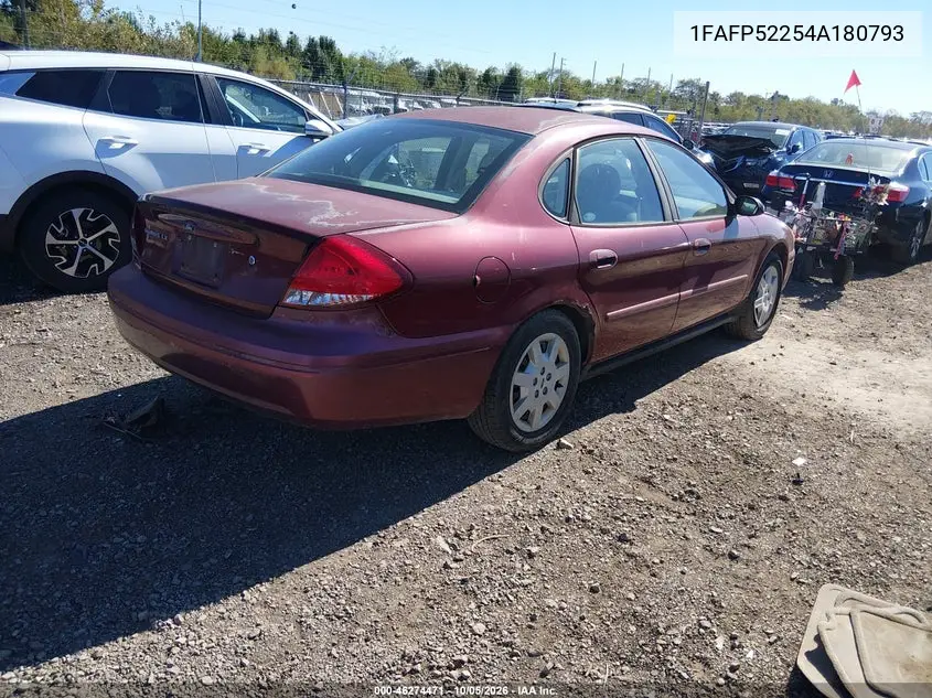 2004 FORD TAURUS VIN 1FAFP52254A180793 — фото 4