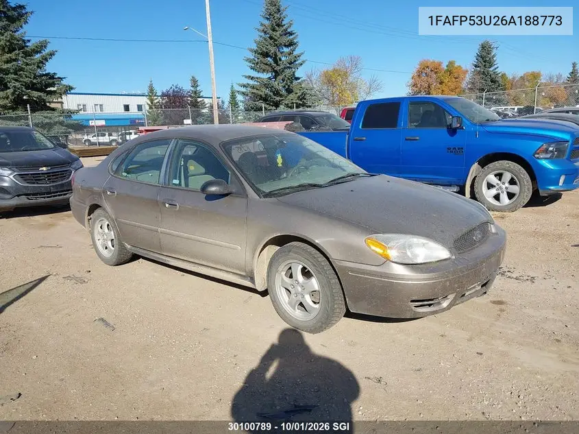 FORD TAURUS 2006, VIN 1FAFP53U26A188773