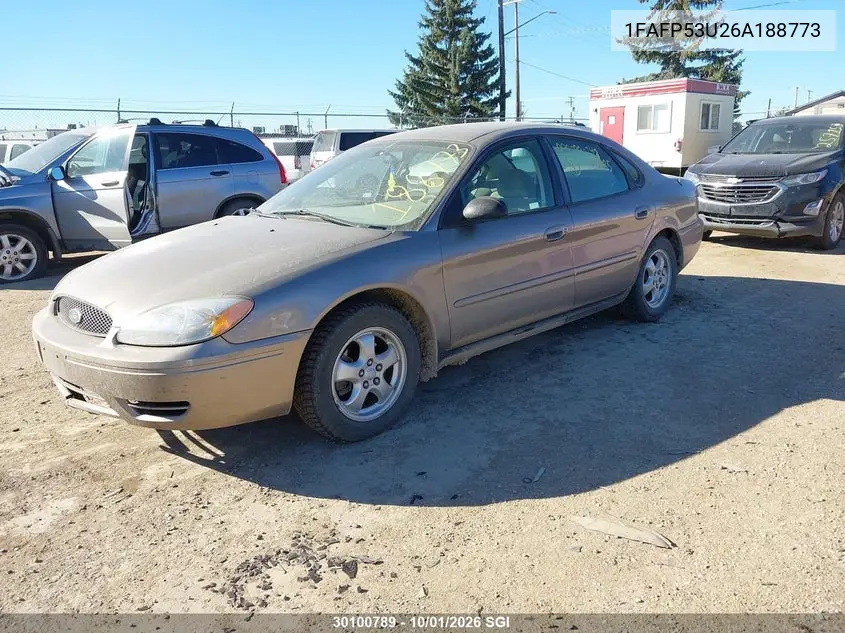 2006 FORD TAURUS VIN 1FAFP53U26A188773 — фото 2
