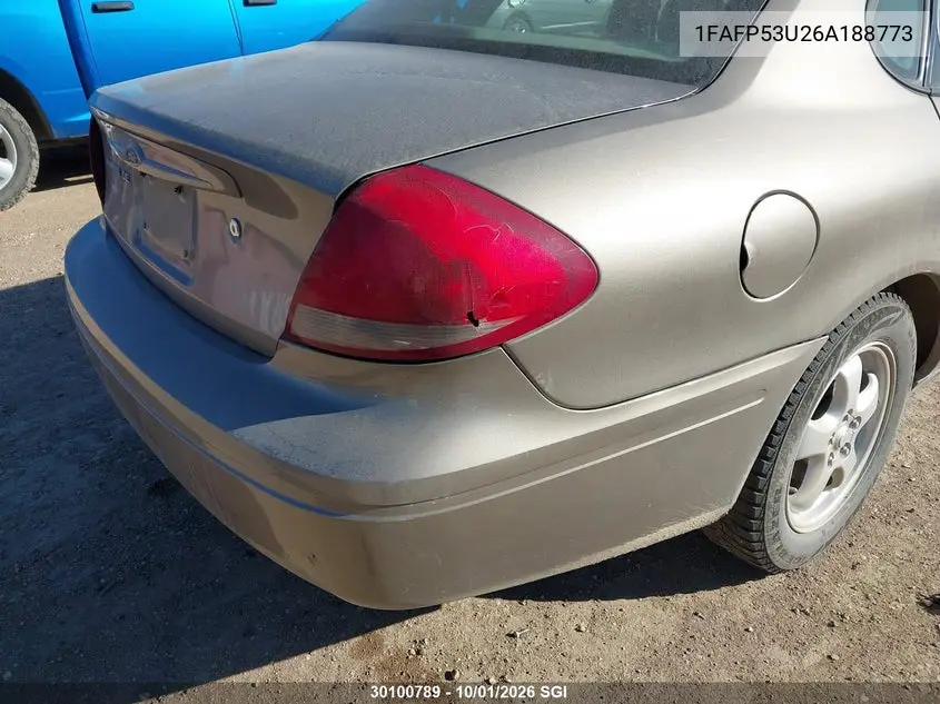 2006 FORD TAURUS VIN 1FAFP53U26A188773 — фото 6