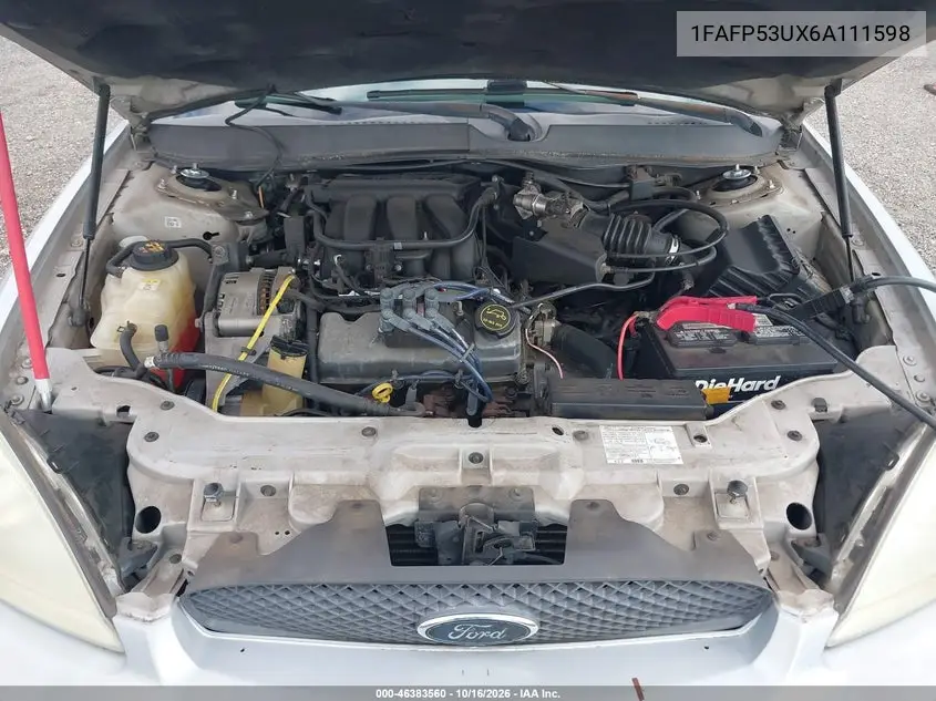 2006 FORD TAURUS VIN 1FAFP53UX6A111598 — фото 10
