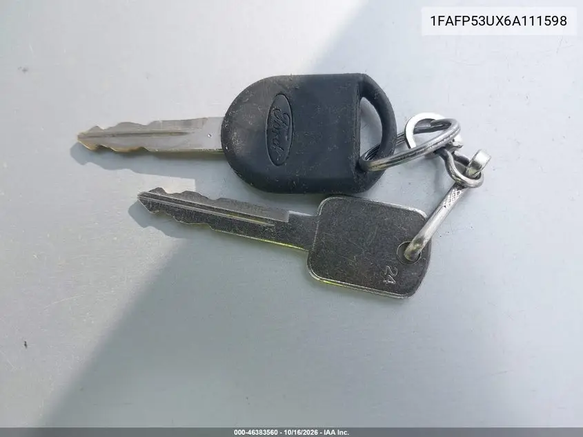 2006 FORD TAURUS VIN 1FAFP53UX6A111598 — фото 11