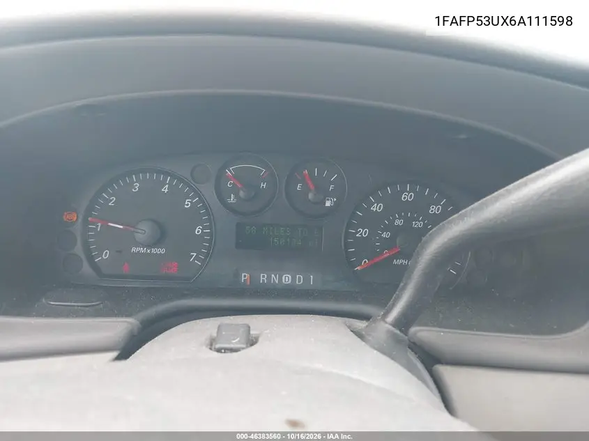 2006 FORD TAURUS VIN 1FAFP53UX6A111598 — фото 7