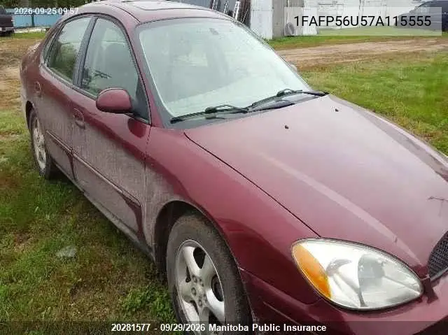 FORD TAURUS 2007, VIN 1FAFP56U57A115555