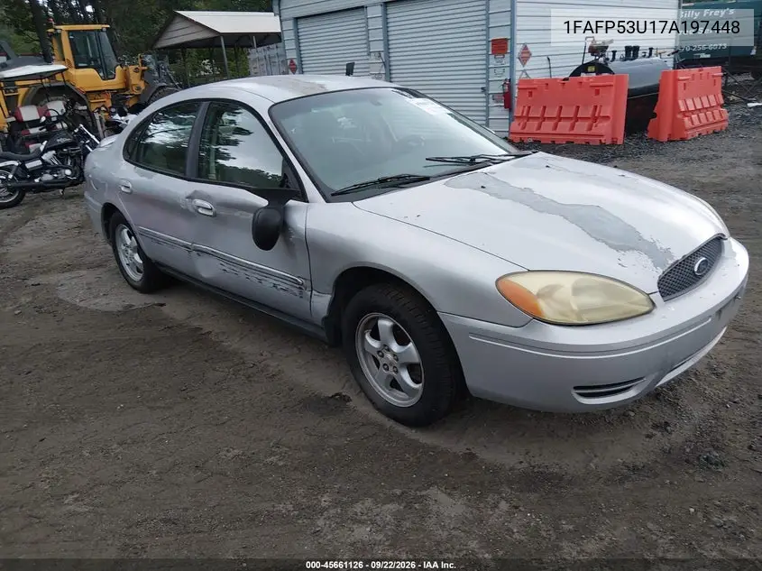 FORD TAURUS 2007, VIN 1FAFP53U17A197448