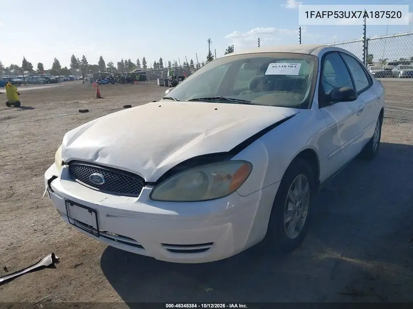 2007 FORD TAURUS VIN 1FAFP53UX7A187520 — фото 2