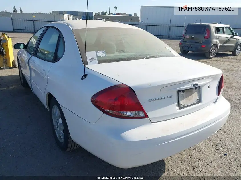 2007 FORD TAURUS VIN 1FAFP53UX7A187520 — фото 3