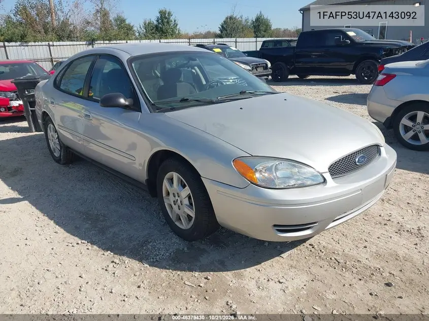 FORD TAURUS 2007, VIN 1FAFP53U47A143092