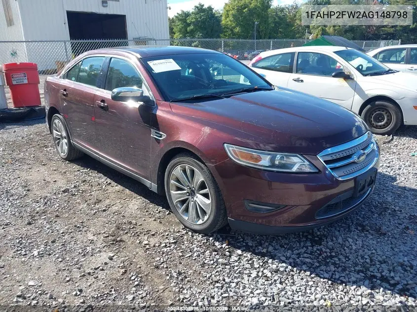 FORD TAURUS 2010, VIN 1FAHP2FW2AG148798