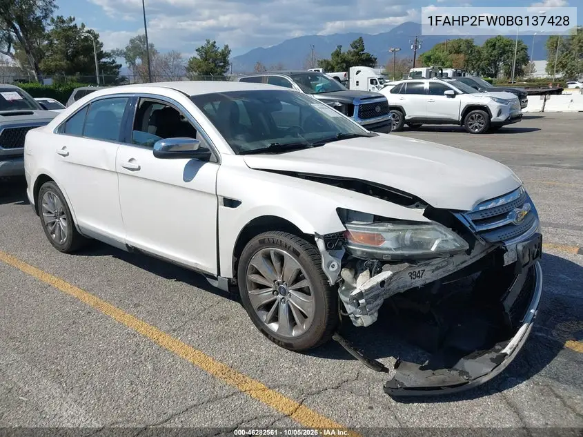 FORD TAURUS 2011, VIN 1FAHP2FW0BG137428