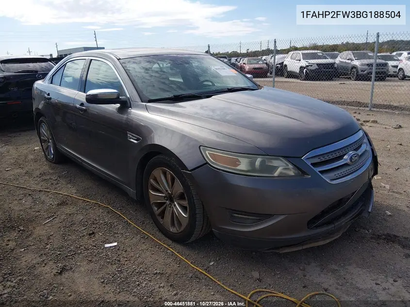 FORD TAURUS 2011, VIN 1FAHP2FW3BG188504