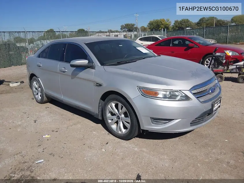 FORD TAURUS 2012, VIN 1FAHP2EW5CG100670
