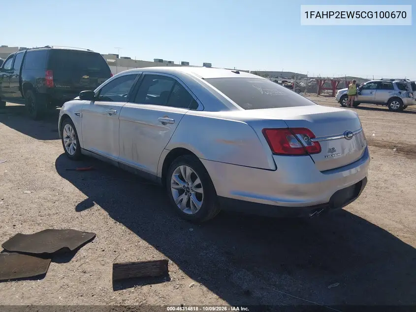 2012 FORD TAURUS VIN 1FAHP2EW5CG100670 — фото 3