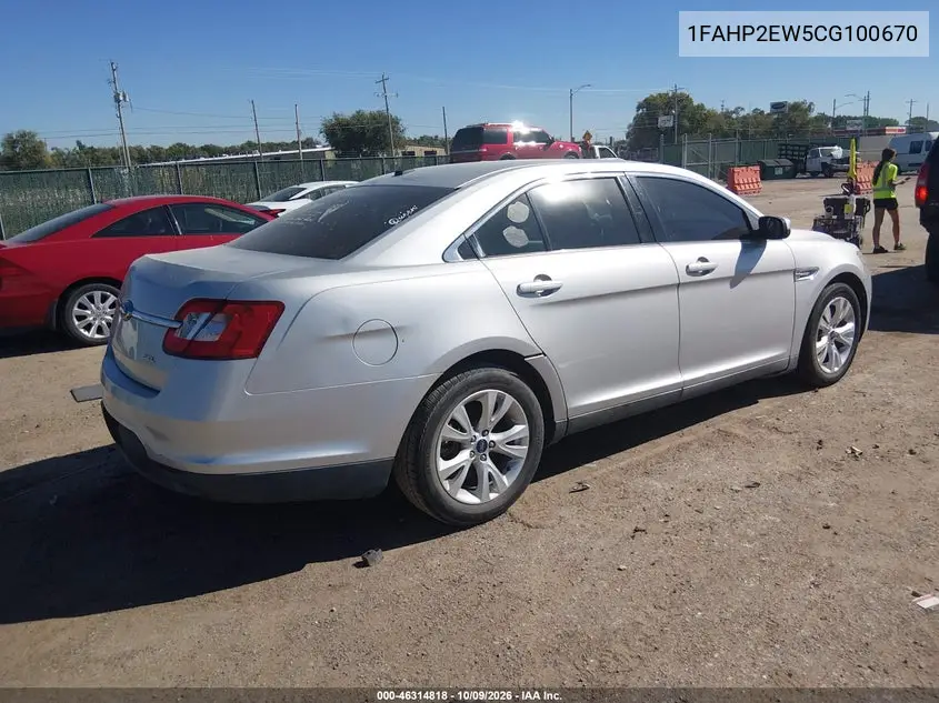 2012 FORD TAURUS VIN 1FAHP2EW5CG100670 — фото 4