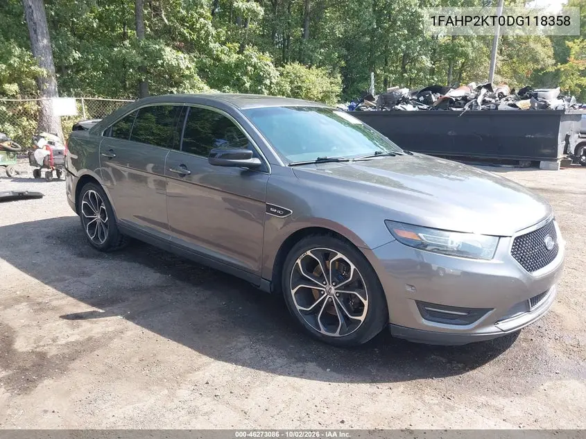FORD TAURUS 2013, VIN 1FAHP2KT0DG118358