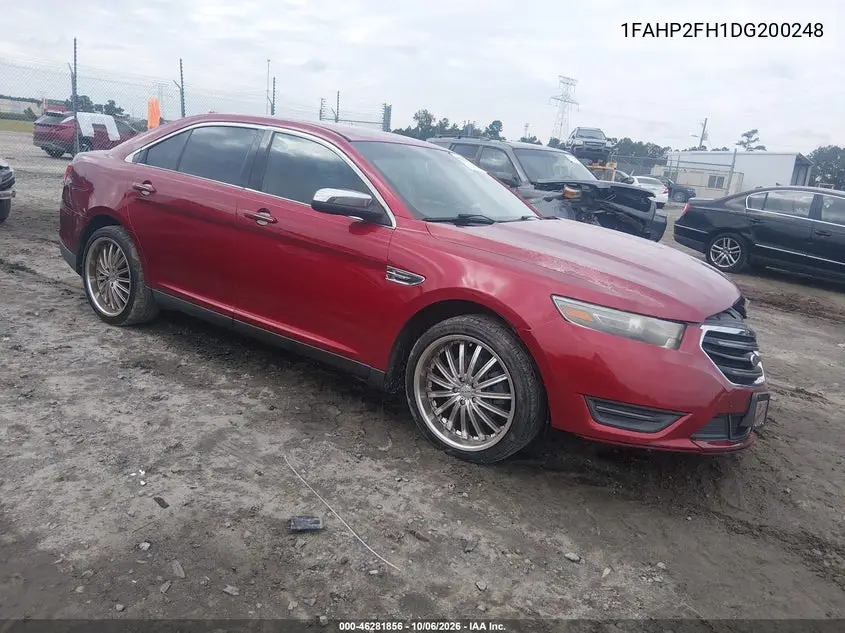 FORD TAURUS 2013, VIN 1FAHP2F81DG200248