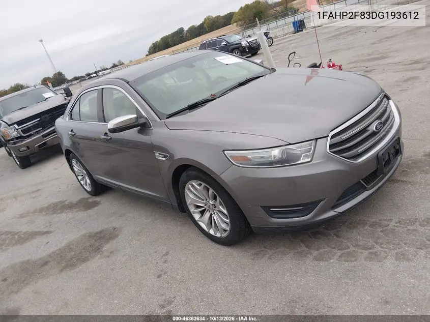 FORD TAURUS 2013, VIN 1FAHP2F83DG193612