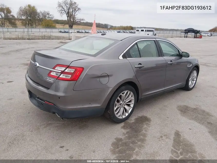 2013 FORD TAURUS VIN 1FAHP2F83DG193612 — фото 4