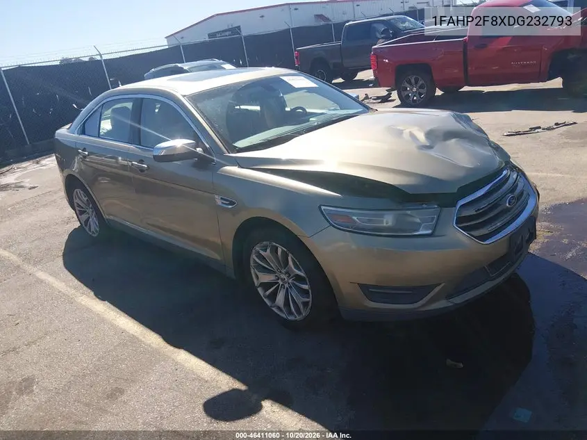FORD TAURUS 2013, VIN 1FAHP2F8XDG232793